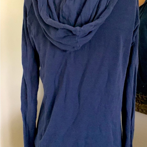 HOODIE PULLOVER POUCH POCKETS SIZE SMALL BLUE KNIT - Picture 4 of 5